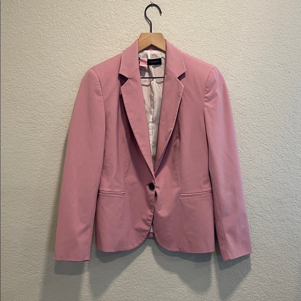 Zara Pink Fitted Blazer Size 8 Tailored Career Work Jacket